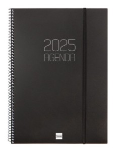 AGENDA 2025 BASIC OPAQUE E40 210X297MM SEMANA VISTA HORIZONTAL NEGRO FINOCAM 742786025