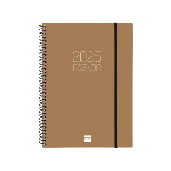 AGENDA 2025 BASIC OPAQUE E10 155X212MM SEMANA VISTA HORIZONTAL MARRON FINOCAM 742764025