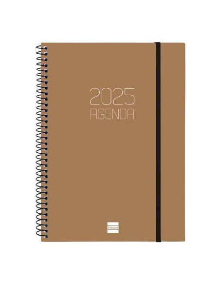 AGENDA 2025 BASIC OPAQUE E10 155X212MM SEMANA VISTA HORIZONTAL MARRON FINOCAM 742764025