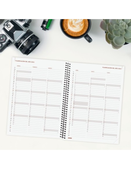 AGENDA 2025 BASIC OPAQUE E10 155X212MM SEMANA VISTA HORIZONTAL MARRON FINOCAM 742764025