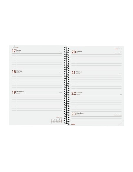 AGENDA 2025 BASIC OPAQUE E10 155X212MM SEMANA VISTA HORIZONTAL MARRON FINOCAM 742764025