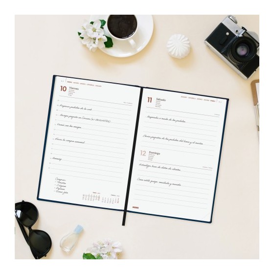 AGENDA 2025 DYNAMIC LONDON Y10 140X204MM DIA PAGINA NEGRO FINOCAM 625320225