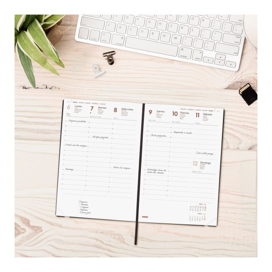 AGENDA 2025 DYNAMIC MARA Y10 140X204MM SEMANA VISTA VERTICAL NEGRO FINOCAM 621126025