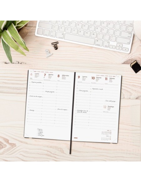 AGENDA 2025 DYNAMIC MARA Y10 140X204MM SEMANA VISTA VERTICAL NEGRO FINOCAM 621126025