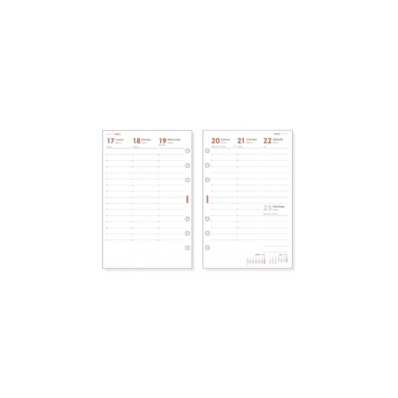 RECAMBIO ANUAL 2025 R599 OPEN500 117X181MM SEMANA VISTA VERTICAL FINOCAM 711500025