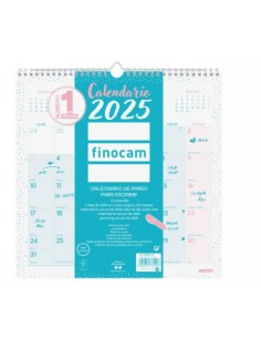 CALENDARIO 2025 PARED TRENDY CHIC ESCRIBIR 300X300MM TURQUESA FINOCAM 787005825 2