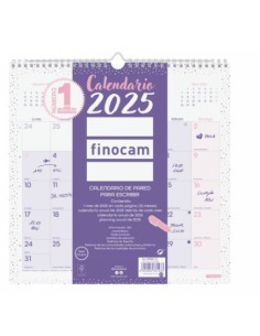 CALENDARIO 2025 PARED TRENDY CHIC ESCRIBIR 300X300MM MORADO FINOCAM 787002725 2