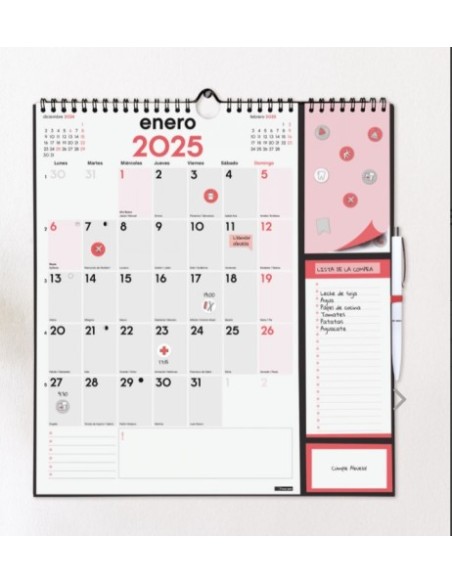 CALENDARIO 2025 NEUTRO PARED PLUS ESCRIBIR 215X325MM FINOCAM 782120025