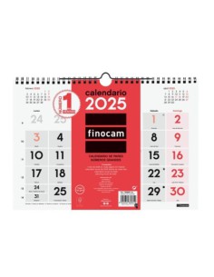 CALENDARIO 2025 NEUTRO PARED NUMEROS GRANDES M 300X210MM FINOCAM 780000025 2