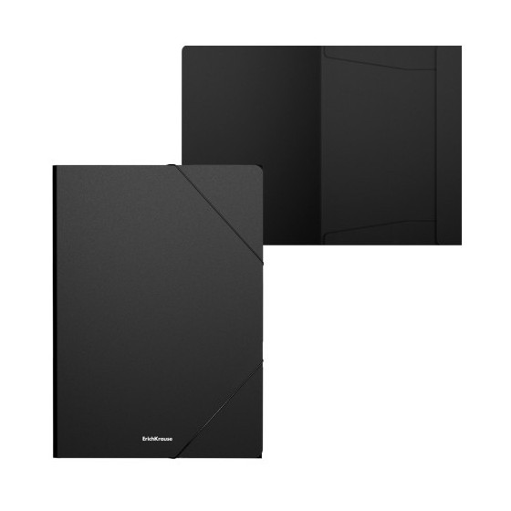 CARPETA CON GOMAS ELÁSTICAS MATT CLASSIC, A4, NEGRO ERICH KRAUSE 59228 (x4 unidades)