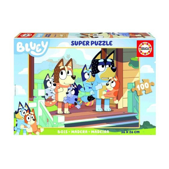 CAJA PUZZLE MADERA BLUEY 100 PIEZAS  EDUCA BORRAS 19967 EDUCA 19967
