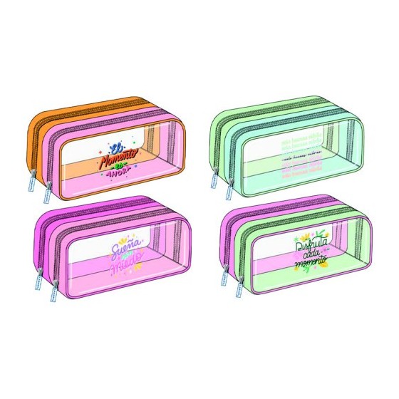PORTATODO PVC DOBLE CREMALLERA FRASES LAGART 332297