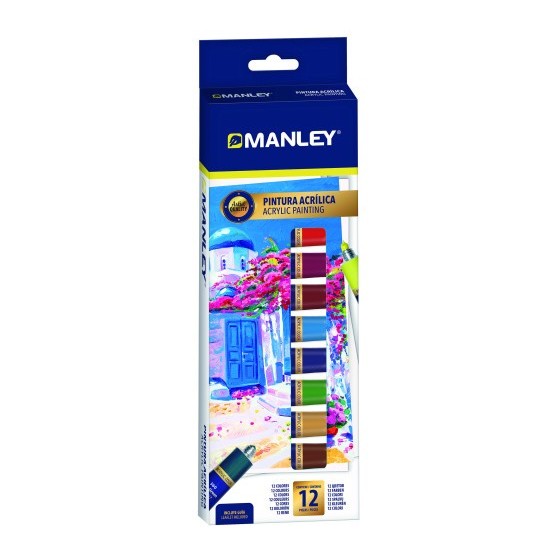 ESTUCHE PINTURA ACRILICA 12 X 12ML MANLEY MDV00012