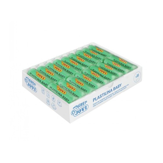 MY FIRST PLASTILINA BABY CAJA 18 PASTILLAS PASTA PARA MODELAR SÚPER BLANDA 38 G VERDE  NEW JOVI 37010