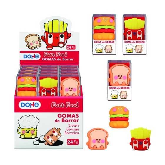 EXPOSITOR CON 24 GOMA DE BORRAR FAST FOOD DOHE 79673
