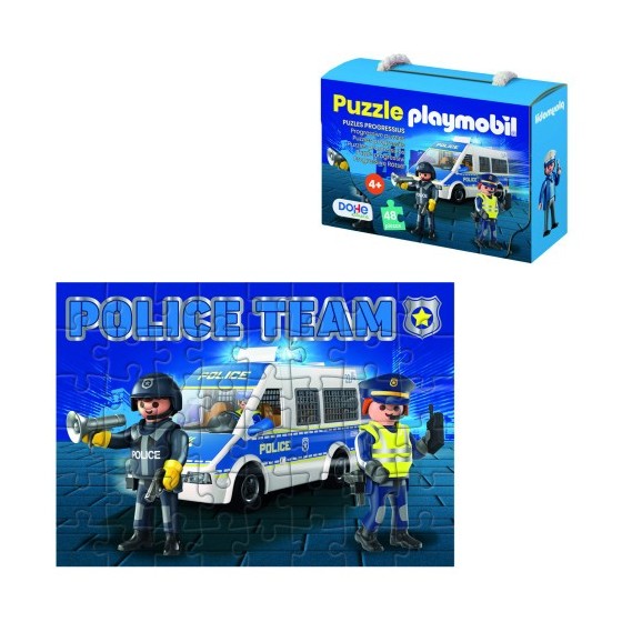 CAJA DE PUZZLE - 48 PIEZAS - PLAYMOBIL - MODELO POLICE DOHE 65012