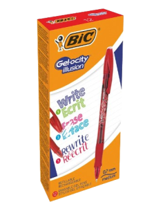 BOLIGRAFO DE GEL BORRABLE ROJO BIC 516524 (x12 unidades)