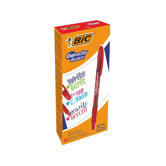BOLIGRAFO DE GEL BORRABLE ROJO BIC 516524 (x12 unidades)