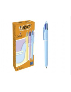 BOLÍGRAFO 4 COLORES CUERPO PASTEL BIC 517320 (x12 unidades)