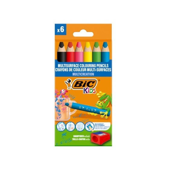 ESTUCHE LAPICES TRIANGULARES MULTISUPERFICIE BLISTER 6UDS BIC 515220