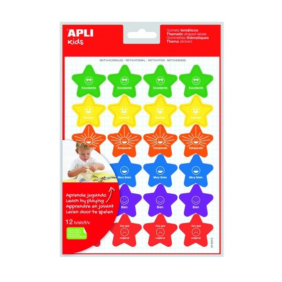 BOLSA GOMETS - PEGATINAS TEMÁTICAS REMOVIBLES CON FRASES MOTIVACIONALES - 288 GOMETS, 12 HOJAS APLI 19224