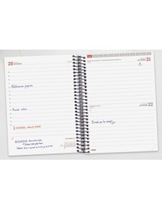 AGENDA ESCOLAR 2024-2025 E10-155X212 1 DÍA PÁGINA ESPIR LABEL NEGRO FINOCAM 633126025 2