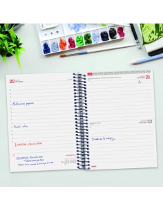 AGENDA ESCOLAR 2024-2025 E10-155X212 1 DÍA PÁGINA ESPIR LABEL AZUL FINOCAM 633121525 2