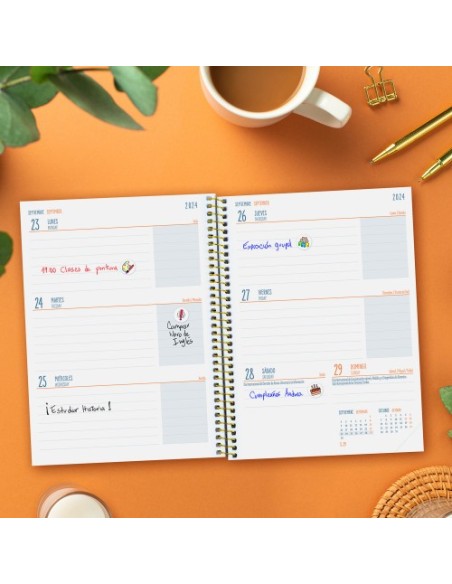 AGENDA ESCOLAR 2024-2025 4º 155X212 SEMANA VISTA HORIZONTAL SECUNDARIA TIGER FINOCAM 634203625