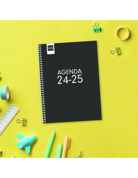 AGENDA ESCOLAR 2024-2025 4º 155X212 1 DÍA PÁGINA COOL NEGRO FINOCAM 645060325