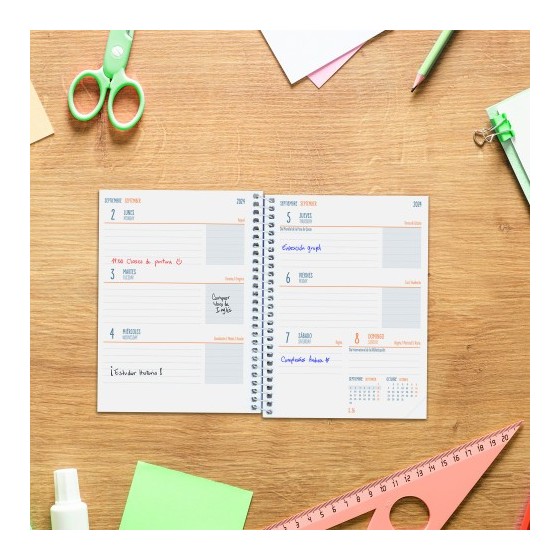 AGENDA ESCOLAR 2024-2025 8º 120X164 SEMANA VISTA HORIZONTAL COOL FLORAL FINOCAM 645000625