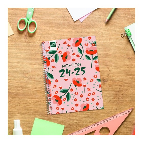 AGENDA ESCOLAR 2024-2025 8º 120X164 SEMANA VISTA HORIZONTAL COOL FLORAL FINOCAM 645000625