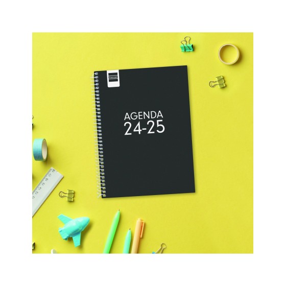 AGENDA ESCOLAR 2024-2025 8º 120X164 SEMANA VISTA HORIZONTAL COOL NEGRO FINOCAM 645000325
