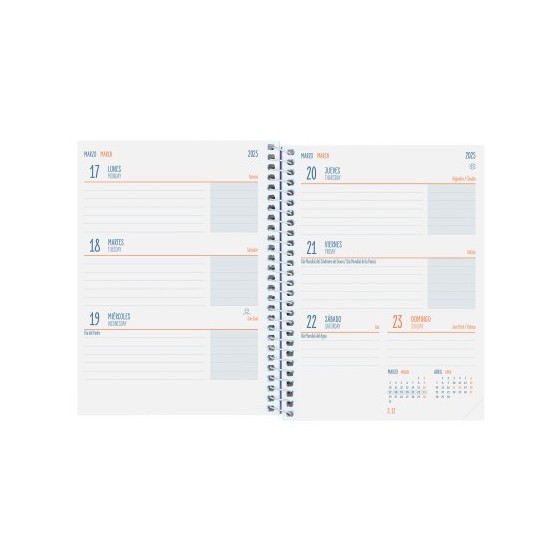 AGENDA ESCOLAR 2024-2025 8º 120X164 SEMANA VISTA HORIZONTAL COOL NEGRO FINOCAM 645000325