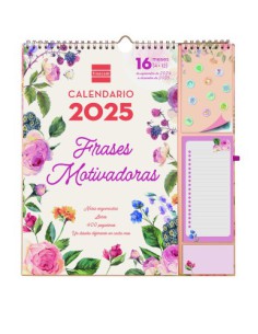 CALENDARIO 16 MESES SEPTIEMBRE 2024-DICIEMBRE 2025 PLUS-340X380 MES VISTA FRASES MOTIVACIONALES FINOCAM 540220225