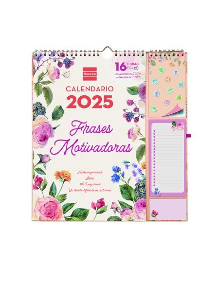 CALENDARIO 16 MESES SEPTIEMBRE 2024-DICIEMBRE 2025 PLUS-340X380 MES VISTA FRASES MOTIVACIONALES FINOCAM 540220225