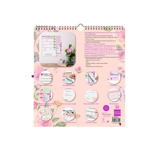 CALENDARIO 16 MESES SEPTIEMBRE 2024-DICIEMBRE 2025 PLUS-340X380 MES VISTA FRASES MOTIVACIONALES FINOCAM 540220225