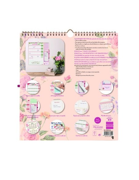 CALENDARIO 16 MESES SEPTIEMBRE 2024-DICIEMBRE 2025 PLUS-340X380 MES VISTA FRASES MOTIVACIONALES FINOCAM 540220225