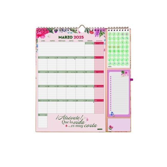 CALENDARIO 16 MESES SEPTIEMBRE 2024-DICIEMBRE 2025 PLUS-340X380 MES VISTA FRASES MOTIVACIONALES FINOCAM 540220225