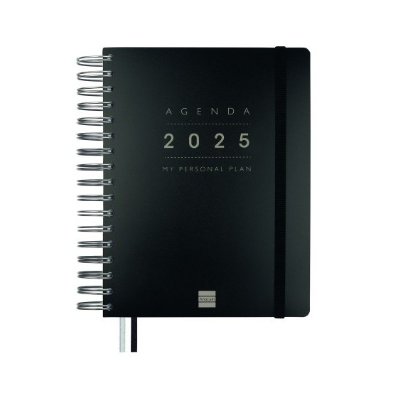 AGENDA 16 MESES SEPTIEMBRE 2024-DICIEMBRE 2025 4º 155X217 SEMANA VISTA VERTICAL TEMPUS NEGRO FINOCAM 626600125