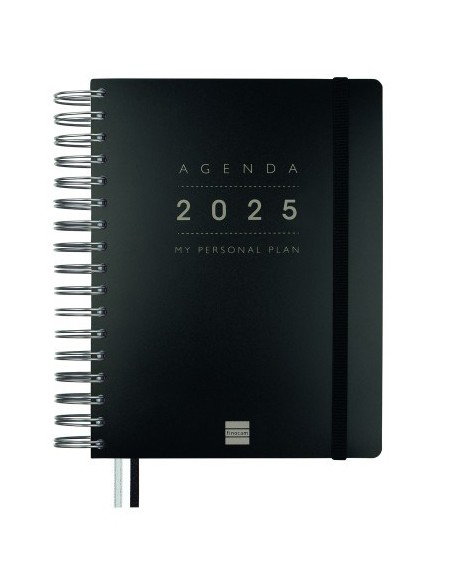 AGENDA 16 MESES SEPTIEMBRE 2024-DICIEMBRE 2025 4º 155X217 SEMANA VISTA VERTICAL TEMPUS NEGRO FINOCAM 626600125