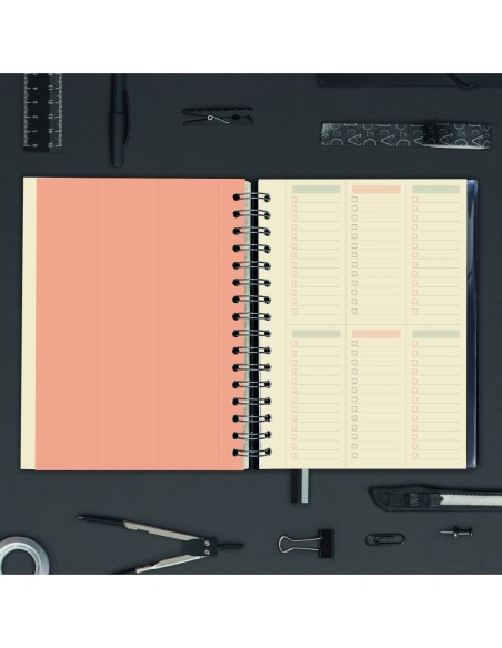 AGENDA 16 MESES SEPTIEMBRE 2024-DICIEMBRE 2025 4º 155X217 SEMANA VISTA VERTICAL TEMPUS NEGRO FINOCAM 626600125