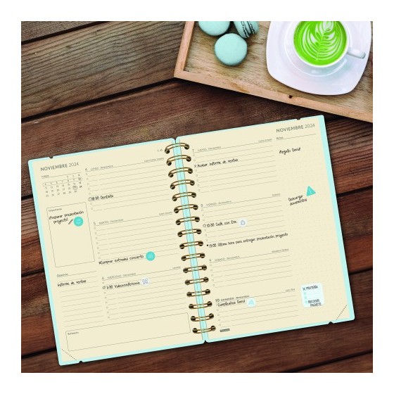 AGENDA 16 MESES SEPTIEMBRE 2024-DICIEMBRE 2025 E10-155X212 SEMANA VISTA HORIZONTAL HAIKU AZUL FINOCAM 627400425