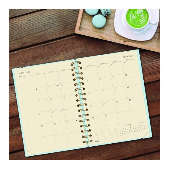 AGENDA 16 MESES SEPTIEMBRE 2024-DICIEMBRE 2025 E10-155X212 SEMANA VISTA HORIZONTAL HAIKU AZUL FINOCAM 627400425