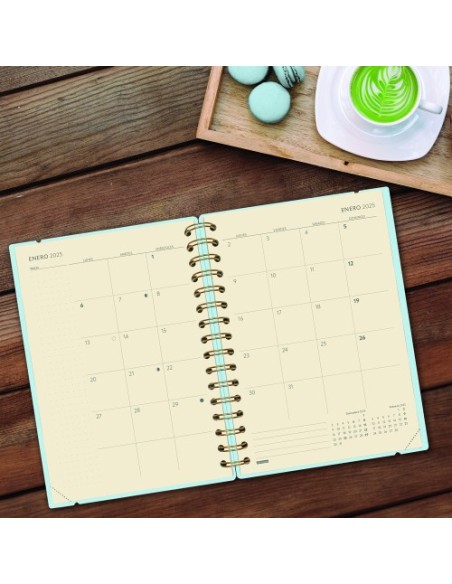 AGENDA 16 MESES SEPTIEMBRE 2024-DICIEMBRE 2025 E10-155X212 SEMANA VISTA HORIZONTAL HAIKU AZUL FINOCAM 627400425