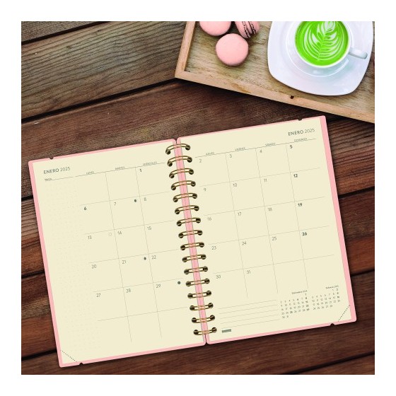 AGENDA 16 MESES SEPTIEMBRE 2024-DICIEMBRE 2025 E10-155X212 SEMANA VISTA HORIZONTAL HAIKU CORAL FINOCAM 627400325
