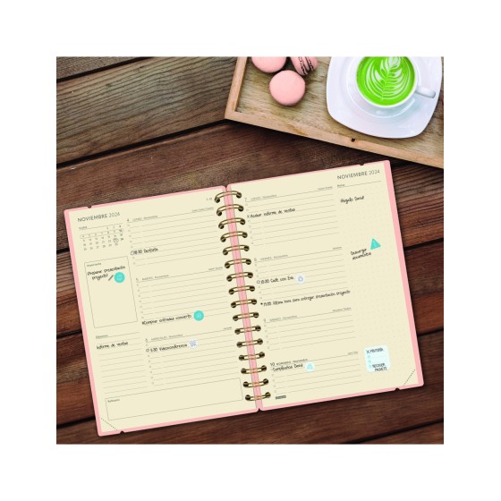 AGENDA 16 MESES SEPTIEMBRE 2024-DICIEMBRE 2025 E10-155X212 SEMANA VISTA HORIZONTAL HAIKU CORAL FINOCAM 627400325