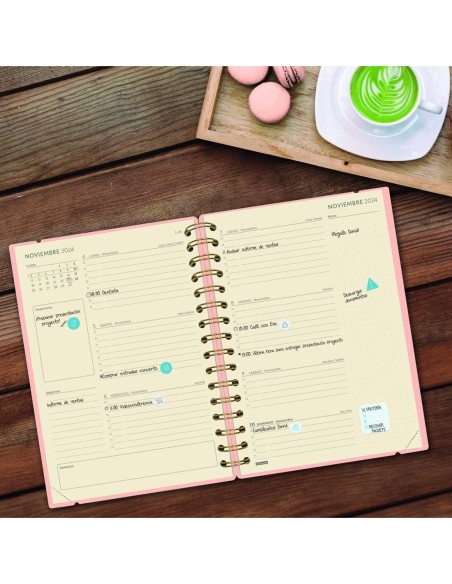 AGENDA 16 MESES SEPTIEMBRE 2024-DICIEMBRE 2025 E10-155X212 SEMANA VISTA HORIZONTAL HAIKU CORAL FINOCAM 627400325