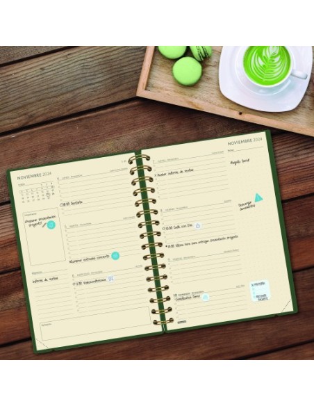 AGENDA 16 MESES SEPTIEMBRE 2024-DICIEMBRE 2025 E10-155X212 SEMANA VISTA HORIZONTAL HAIKU VERDE FINOCAM 627400225