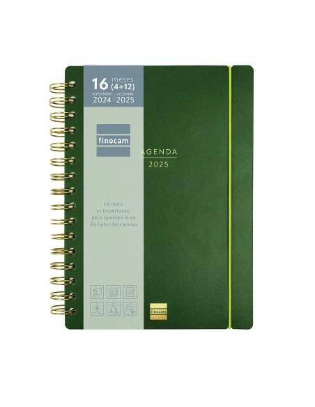 AGENDA 16 MESES SEPTIEMBRE 2024-DICIEMBRE 2025 E10-155X212 SEMANA VISTA HORIZONTAL HAIKU VERDE FINOCAM 627400225