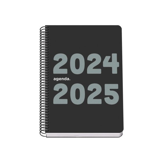 AGENDA ESCOLAR 2024-2025 TAMAÑO A5 TAPA POLIPROPILENO  SEMANA VISTA MEMORY BASIC NEGRO DOHE 51762